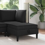 vidaXL Pouf avec Rangement Noir Velours