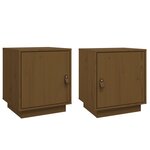 vidaXL Tables de chevet 2Pièces Marron miel 40x34x45cm Bois de pin massif