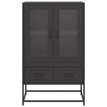 vidaXL Buffet haut noir 68x39x111 5 cm acier
