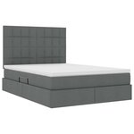 vidaXL Lit avec rangement et matelas Gris foncé 140 x 200 cm Polyester