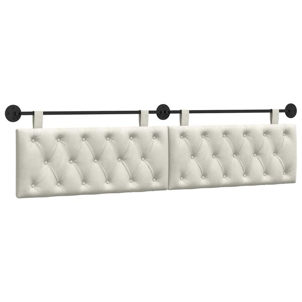 vidaXL Tête de lit suspendue Crème Velours
