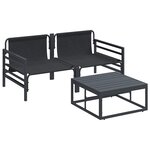 vidaXL Ensemble de canapé de jardin 3 Pièces Anthracite Acier