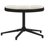 vidaXL Chaise de relaxation avec tabouret Blanc crème Velours et PVC