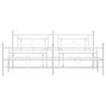 vidaXL Cadre de lit métal sans matelas et pied de lit blanc 193x203 cm