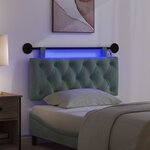 vidaXL Tête de lit suspendue Avec lumière LED Vert Mer Velours