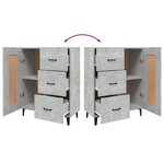 vidaXL Buffet Gris béton 69 5x34x90 cm Bois d'ingénierie