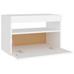 vidaXL Table de chevet avec lumières LED Blanc 60x35x40 cm