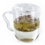 Mug à thé avec poignée  infuseur et couvercle - verre