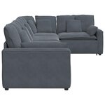 vidaXL Canapé modulaire avec coussins en velours gris foncé