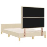 vidaXL Cadre de lit avec tête de lit Crème 120 x 190 cm tissu