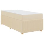 vidaXL Cadre de lit avec matelas Crème 90 x 190 cm tissu