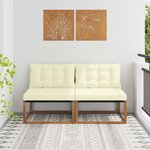 vidaXL 2 Pièce Sofa de milieu extérieur Bois d'Acacia Massif Naturel