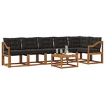 vidaXL Ensemble de canapés d'extérieur 7 pc Naturel et Noir