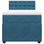 vidaXL Sommier à lattes de lit avec matelas bleu 80x200 cm velours
