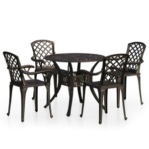 vidaXL Ensemble de bistro 5 Pièces Aluminium coulé Bronze