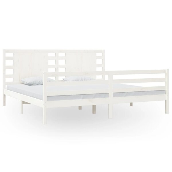 vidaXL Cadre de lit Blanc Bois de pin massif 200x200 cm