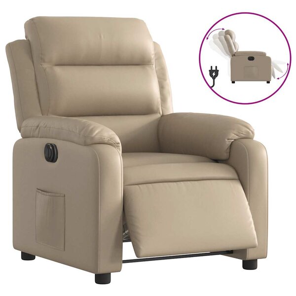 vidaXL Fauteuil inclinable électrique Cappuccino Similicuir