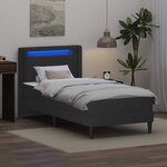 vidaXL Cadre de lit avec matelas Gris 90 x 200 cm Simili cuir