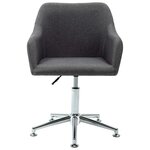 vidaXL Chaise pivotante à manger gris foncé tissu