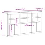 vidaXL Buffet avec lumières LED chêne sonoma 181 5x37x100 cm