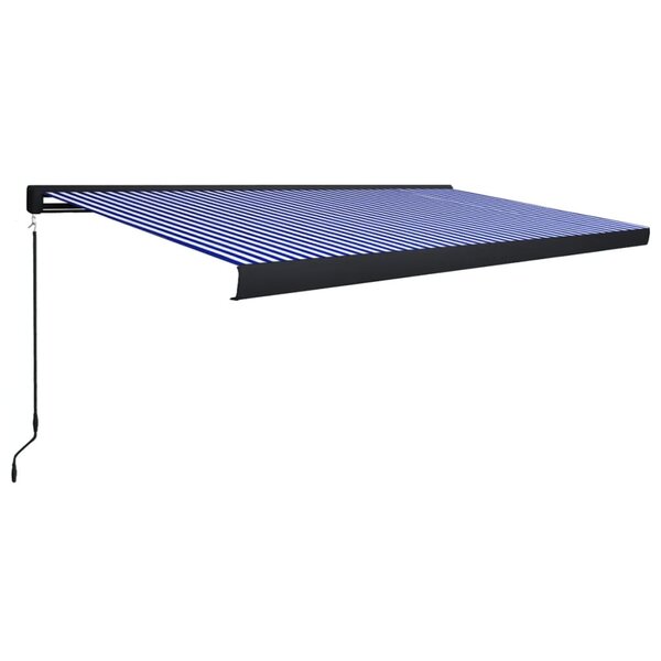 vidaXL Store à cassette manuel 500x300 cm Bleu et blanc
