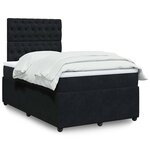 vidaXL Sommier à lattes de lit avec matelas noir 120x190 cm velours