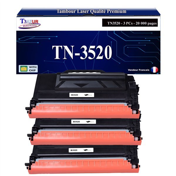 T3AZUR - Toner compatible avec Brother TN3512 pour Brother MFC-L6800DW  MFC-L6800DWT  MFC-L6900DW  MFC-L6900DWT  MFC-L6900DWTSP  MFC-L6950DW Noir - 12 000 pages