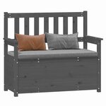 vidaXL Banc Gris 112 5x51 5x96 5 cm Bois de pin massif
