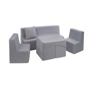 Ensemble de fauteuils chambre enfant gris matelassé