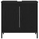 vidaXL Meuble de Lavabo de Salle de Bain Chêne noir 60 x 30 x 60 cm