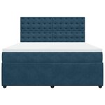 vidaXL Sommier à lattes de lit et matelas Bleu foncé 180x200cm Velours