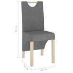 Vidaxl chaises de salle à manger 4 pièces gris clair tissu