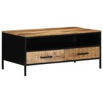 vidaXL Table Basse 90x50x40 cm Bois Massif Brut de Manguier