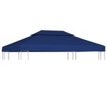 vidaXL Toile supérieure de belvédère 2 niveaux 310 g/m² 4x3 m Bleu