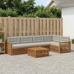 vidaXL Ensemble de canapés d'extérieur 6 Pièces Naturel et gris clair