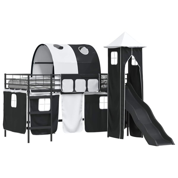 vidaXL Cadre de lit superposé pour enfants Uni Noir 107 x 203 cm métal