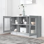 vidaXL Armoire à vitrine Sonoma gris 120x30 5x70 cm Bois d'ingénierie