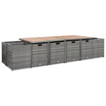 vidaXL Mobilier à dîner extérieur 13Pièces coussins Poly rotin Anthracite