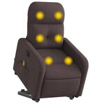 vidaXL Fauteuil inclinable de massage électrique Marron foncé Tissu