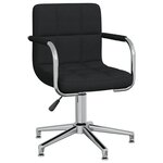 Vidaxl chaise pivotante de bureau noir tissu