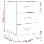 vidaXL Table de chevet blanc 40x40x66 cm bois d'ingénierie