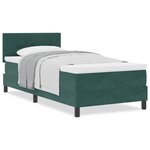 vidaXL Lit à ressorts avec matelas Vert foncé 80 x 200 cm tissu