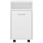 vidaXL Armoire latérale avec roues Blanc 33x38x60 cm Bois d’ingénierie