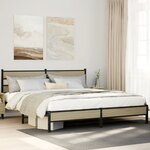 vidaXL Cadre de lit en métal sans matelas chêne sonoma 180x200 cm