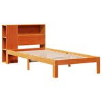 vidaXL Lit bibliothèque sans matelas cire marron 75x190 cm pin massif