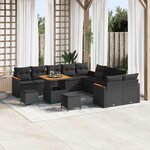 vidaXL Ensemble de canapé de jardin 13 Pièces Noir polyrotin