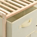 vidaXL Étagère de rangement 6 paniers Tissu Bois de cèdre Beige