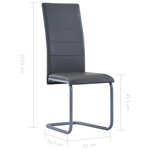 vidaXL Chaises à manger cantilever lot de 6 gris similicuir
