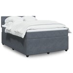 vidaXL Sommier à lattes de lit et matelas Gris foncé 160x200cm Velours