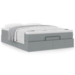 VidaXL Cadre de lit ottoman et matelas gris clair 140x200 cm tissu